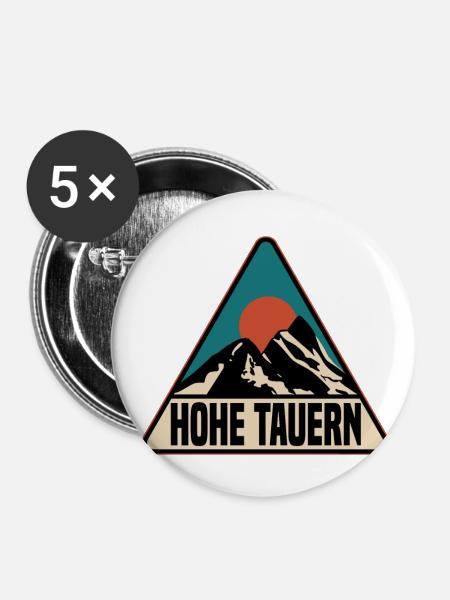 Hohe Tauern - Buttons groß 56 mm (5er Pack) - Weiß
