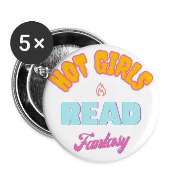 Pretty girls read fantasy - Buttons large 2.2''/56 mm (5-pack) - white - Front