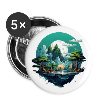 Landscape - Buttons large 2.2''/56 mm (5-pack) - white - Front