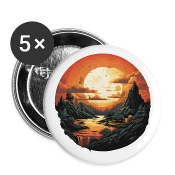 Paysage - Lot de 5 grands badges (56 mm) - blanc - Devant