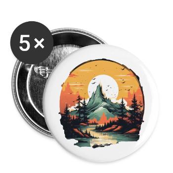 Landscape - Buttons large 2.2''/56 mm (5-pack) - white - Front