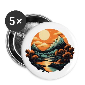 Landscape - Buttons large 2.2''/56 mm (5-pack) - white - Front