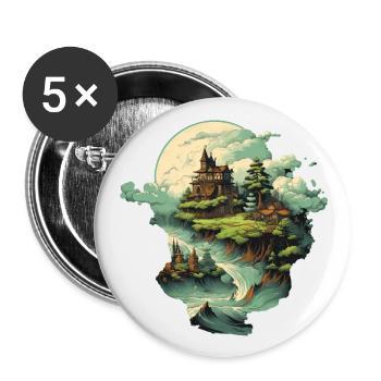 Paysage - Lot de 5 grands badges (56 mm) - blanc - Devant