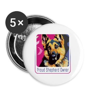 Stylish Shepherd Owner - Buttons large 2.2''/56 mm (5-pack) - white - Front