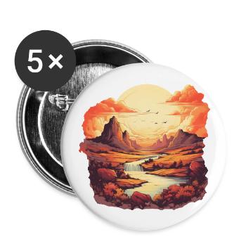 Paysage - Lot de 5 grands badges (56 mm) - blanc - Devant