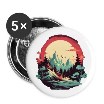 Landscape - Buttons large 2.2''/56 mm (5-pack) - white - Front