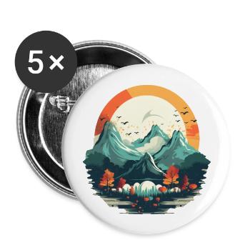 Landscape - Buttons large 2.2''/56 mm (5-pack) - white - Front