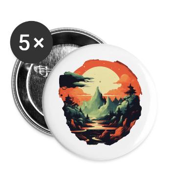 Landscape - Buttons large 2.2''/56 mm (5-pack) - white - Front