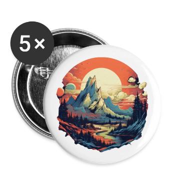 Landscape - Buttons large 2.2''/56 mm (5-pack) - white - Front