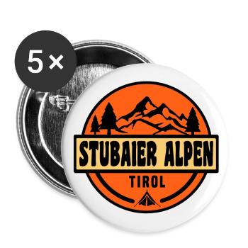 Stubaier Alpen - Buttons groß 56 mm (5er Pack) - Weiß - Vorne