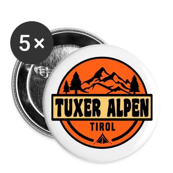 Tuxer Alpen - Buttons groß 56 mm (5er Pack) - Weiß - Vorne