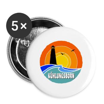 Ostsee Leuchtturm Kühlungsborn - Buttons groß 56 mm (5er Pack) - Weiß - Vorne