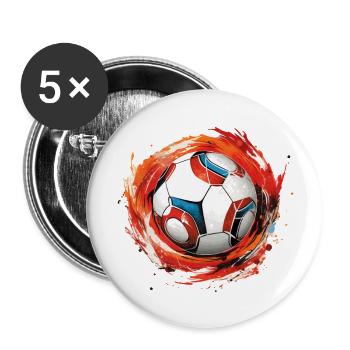 Ballon de football - Lot de 5 grands badges (56 mm) - blanc - Devant