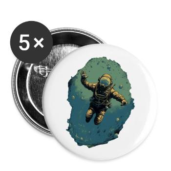 Taucher - Buttons groß 56 mm (5er Pack) - Weiß - Vorne