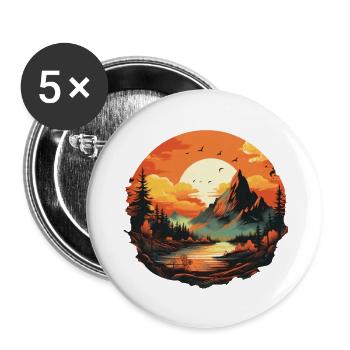 Paysage - Lot de 5 grands badges (56 mm) - blanc - Devant