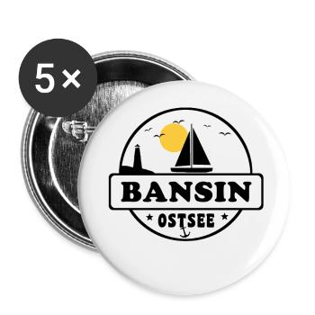 Bansin - Buttons groß 56 mm (5er Pack) - Weiß - Vorne