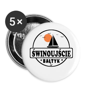 Swinemünde polnisch - Buttons groß 56 mm (5er Pack) - Weiß - Vorne