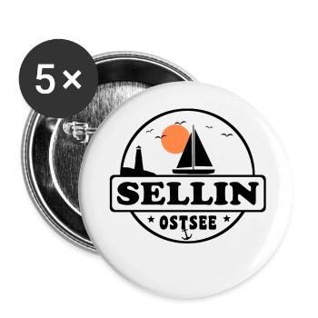 Sellin - Buttons groß 56 mm (5er Pack) - Weiß - Vorne