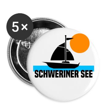 Schweriner See - Buttons groß 56 mm (5er Pack) - Weiß - Vorne