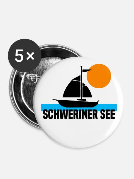 Schweriner See - Buttons groß 56 mm (5er Pack) - Weiß