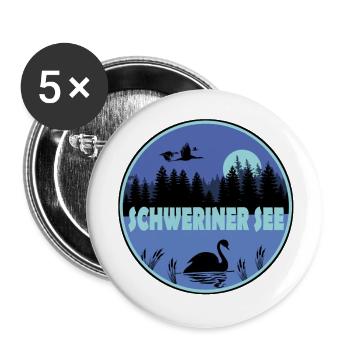 Schweriner See - Buttons groß 56 mm (5er Pack) - Weiß - Vorne