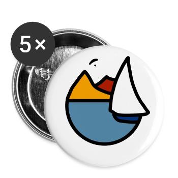 sailing and paragliding - Buttons large 2.2''/56 mm (5-pack) - white - Front