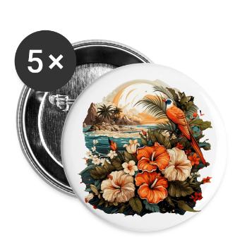Tropical - Buttons large 2.2''/56 mm (5-pack) - white - Front
