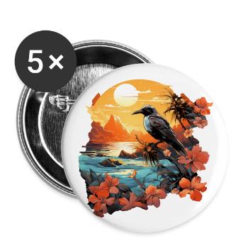 Tropical - Buttons large 2.2''/56 mm (5-pack) - white - Front