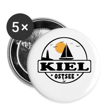 Kiel - Buttons groß 56 mm (5er Pack) - Weiß - Vorne