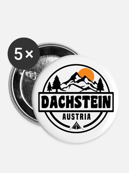 Dachstein - Buttons groß 56 mm (5er Pack) - Weiß