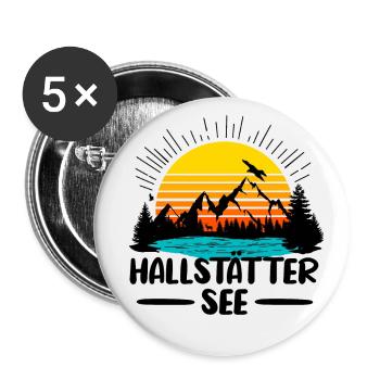 Hallstätter See - Buttons groß 56 mm (5er Pack) - Weiß - Vorne