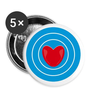 Cooles Herz für jede Party. - Buttons groß 56 mm (5er Pack) - Weiß - Vorne
