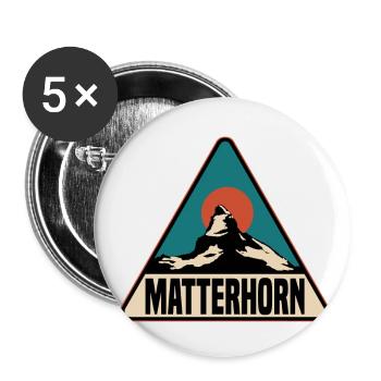 Matterhorn, Switzerland - Buttons large 2.2''/56 mm (5-pack) - white - Front