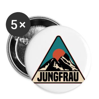 Jungfrau Schweiz - Buttons groß 56 mm (5er Pack) - Weiß - Vorne