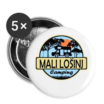 Mali Losinj Camping - Buttons groß 56 mm (5er Pack) - Weiß - Vorne