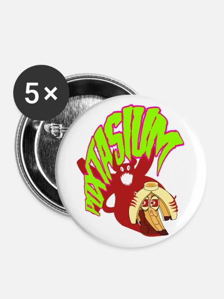 POXTASIUM - Buttons groß 56 mm (5er Pack) - Weiß
