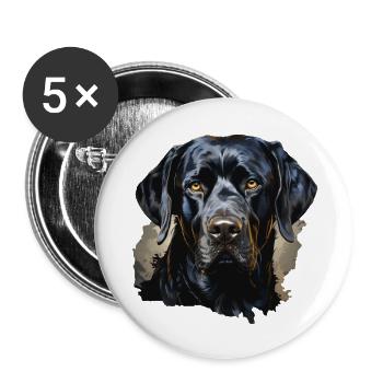 Dog - Buttons large 2.2''/56 mm (5-pack) - white - Front
