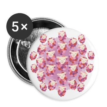 Compter les moutons chauds - Lot de 5 grands badges (56 mm) - blanc - Devant