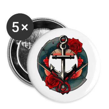 Anker - Buttons groß 56 mm (5er Pack) - Weiß - Vorne