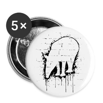 Urban Graffiti Street Art Tapir Silhouette - Buttons groß 56 mm (5er Pack) - Weiß - Vorne
