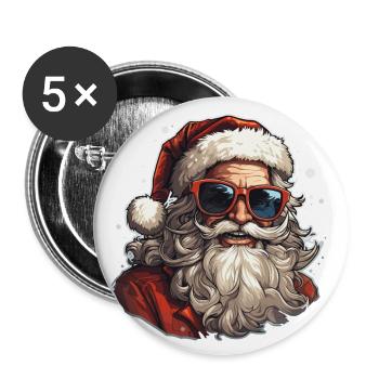 Santa Claus - illustration - Buttons large 2.2''/56 mm (5-pack) - white - Front