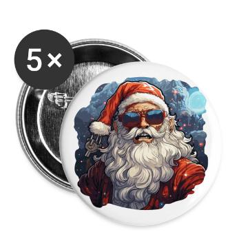 Weihnachtsmann - Illustration - Buttons groß 56 mm (5er Pack) - Weiß - Vorne