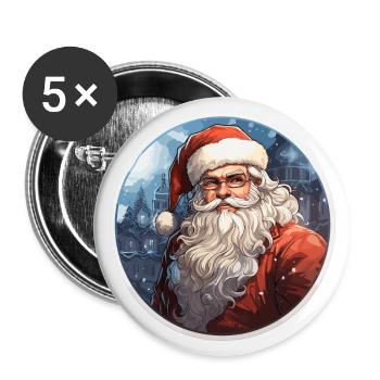 Santa Claus - illustration - Buttons large 2.2''/56 mm (5-pack) - white - Front