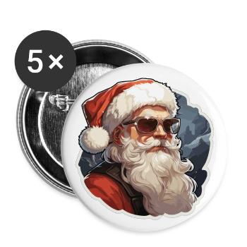Santa Claus - illustration - Buttons large 2.2''/56 mm (5-pack) - white - Front