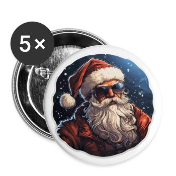 Santa Claus - illustration - Buttons large 2.2''/56 mm (5-pack) - white - Front