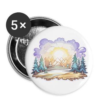 Landscape - Illustration - Buttons large 2.2''/56 mm (5-pack) - white - Front