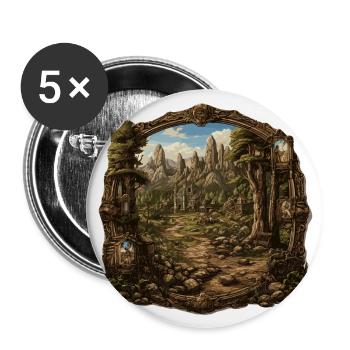 Landscape - Illustration - Buttons large 2.2''/56 mm (5-pack) - white - Front