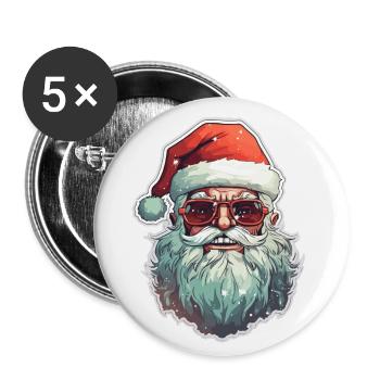 Weihnachtsmann - Illustration - Buttons groß 56 mm (5er Pack) - Weiß - Vorne