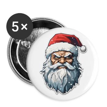 Weihnachtsmann - Illustration - Buttons groß 56 mm (5er Pack) - Weiß - Vorne