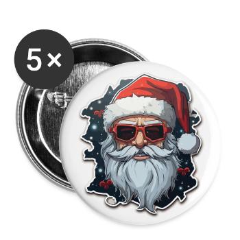 Weihnachtsmann - Illustration - Buttons groß 56 mm (5er Pack) - Weiß - Vorne